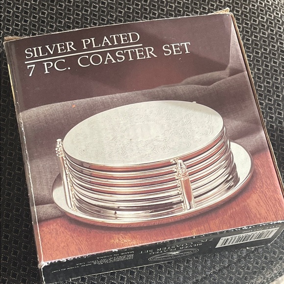 Vintage silver-plated 7-piece coaster set - Picture 9 of 9